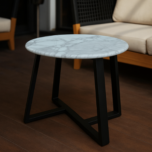 Mesa Decorativa Mármol Blanco Arabescato