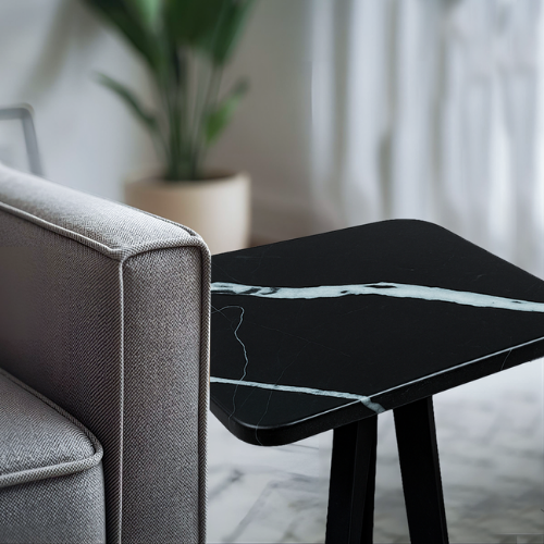 Mesa Decorativa Mármol Negro Marquina