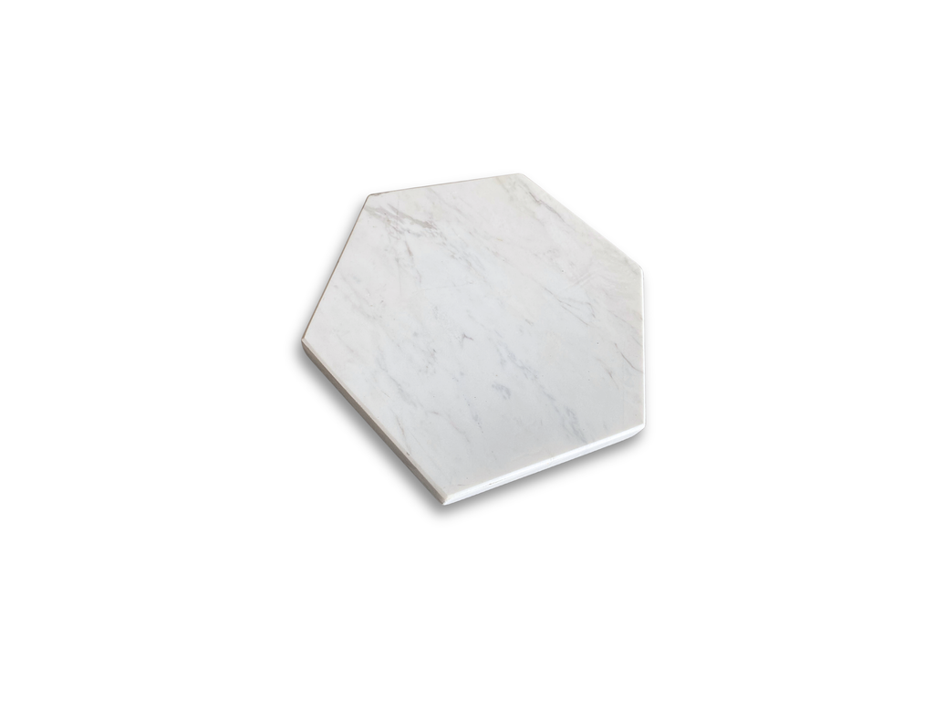 Tabla de servicio Hexagonal Mármol Blanco Volakas