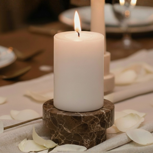 Portavela Centro de Mesa Mármol Marrón Emperador