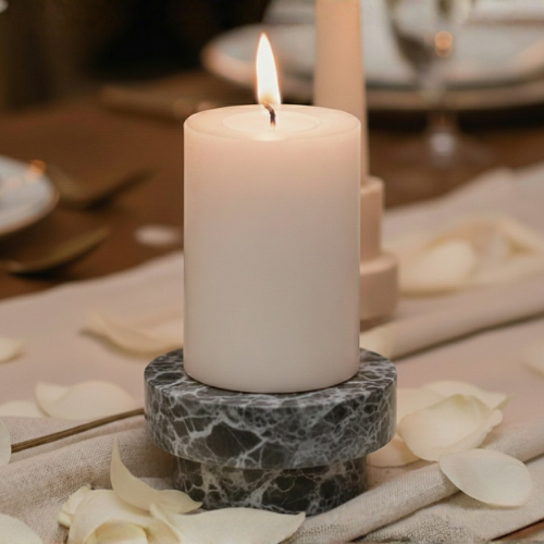 Portavela Centro de Mesa Mármol Silver Wave