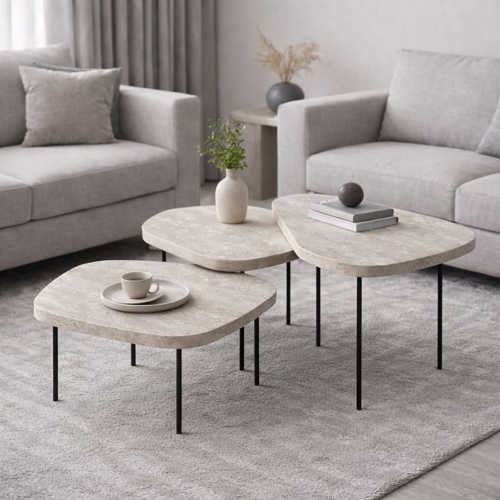 MESAS DECORATIVAS BEIGE  - ELEMENTA
