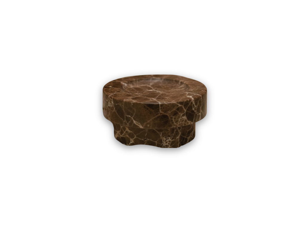 Portavela Centro de Mesa Mármol Marrón Emperador