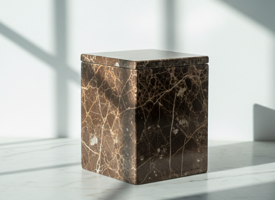 URNA MÁRMOL MARRÓN EMPERADOR