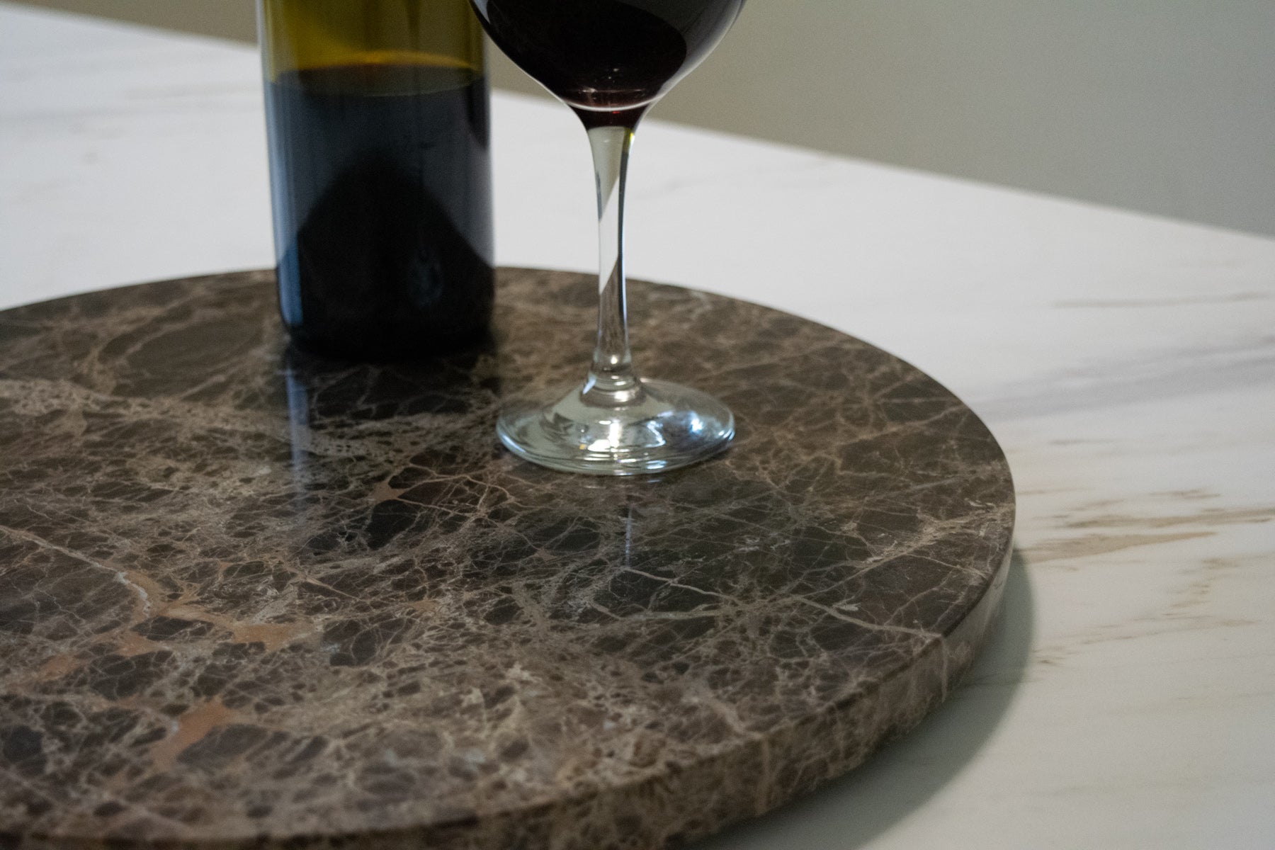 Bandeja Giratoria Mármol Marrón Emperador 30 cm